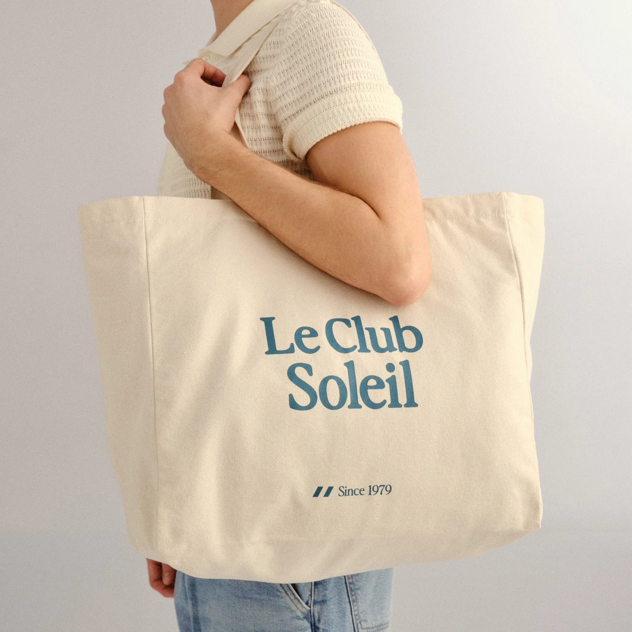 CANVAS TOTE BAG | CREAM TEAL