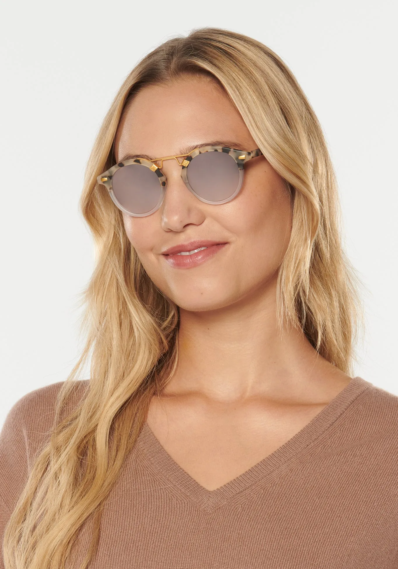 ST. LOUIS MIRRORED | Matte Oyster to Crystal Mirror Polarized 24K