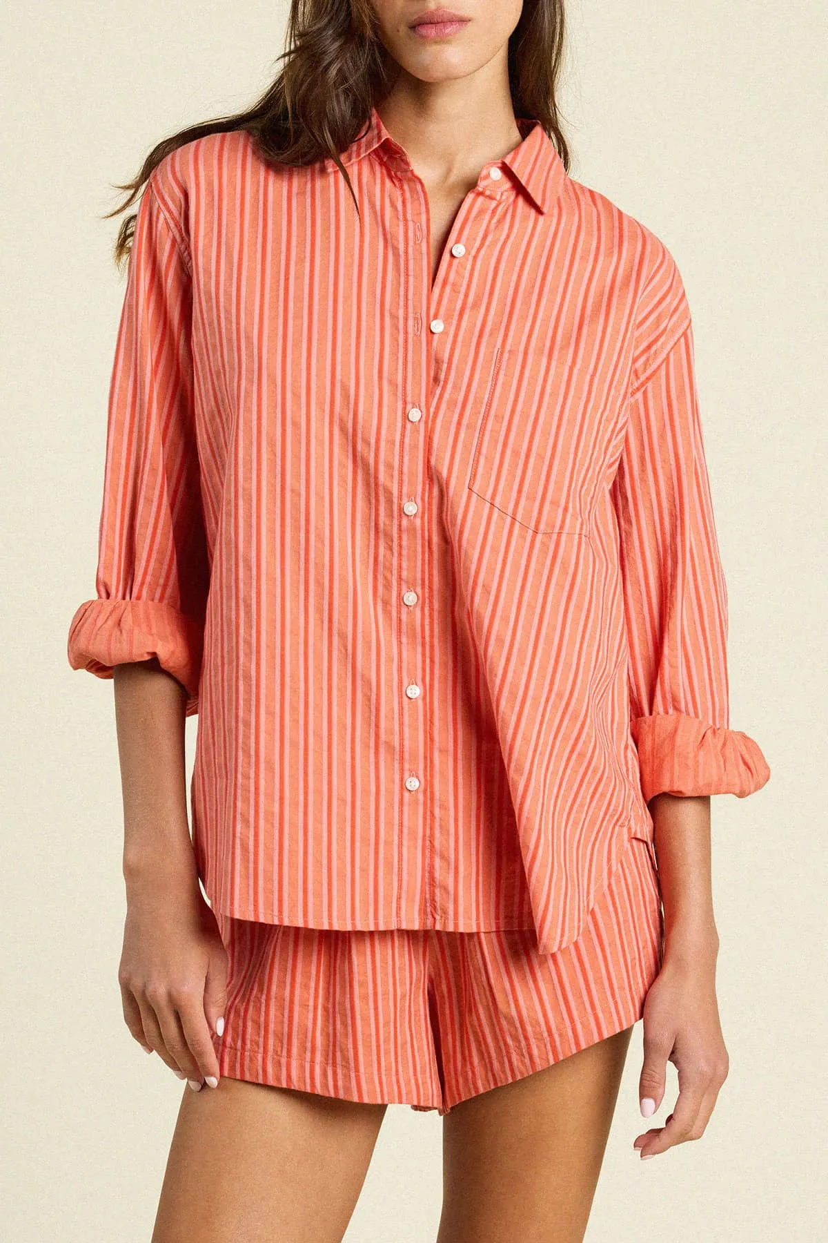 Trw1293 Terracotta Stripe Top