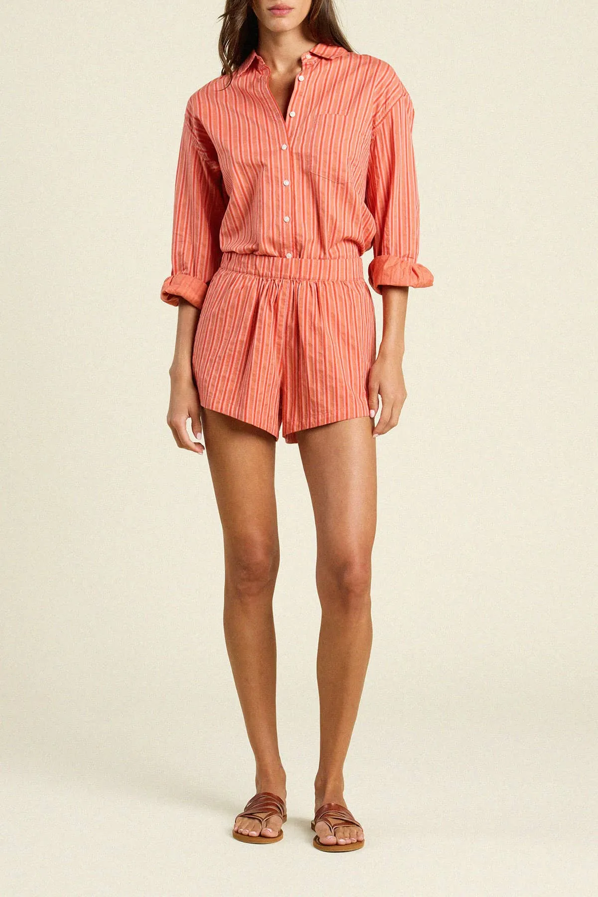 Trw1293 Terracotta Stripe Top