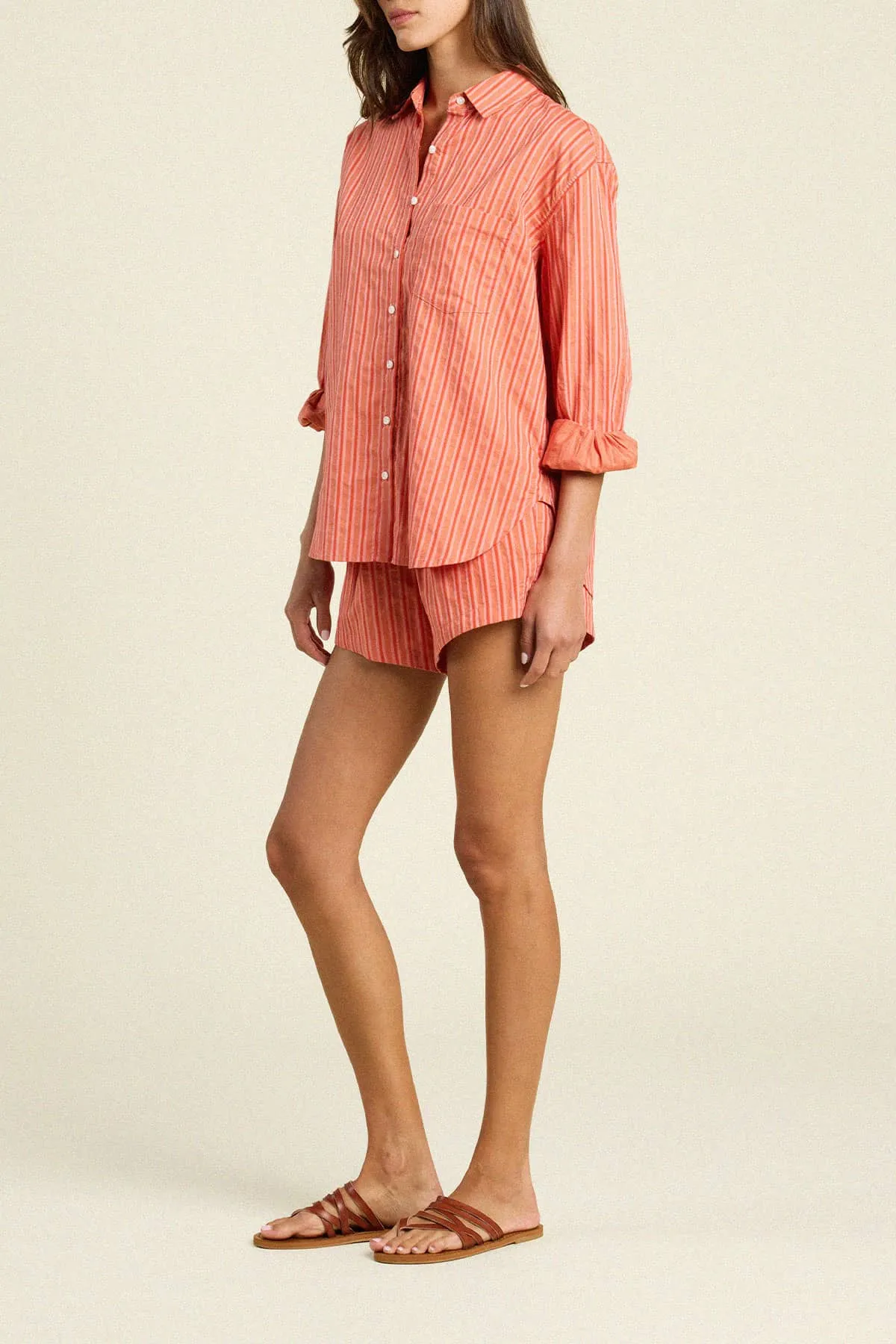 Trw1293 Terracotta Stripe Top